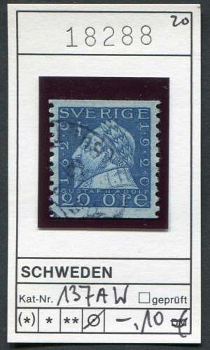 Suède 1920 - Michel 137 AW - oo oblit. - 