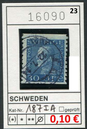 Suède 1923 - Michel 187 I-A - oo oblit. - 