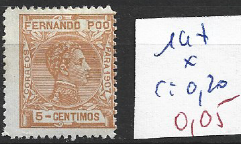 FERNANDO POO 147 *  côte 0.20 €