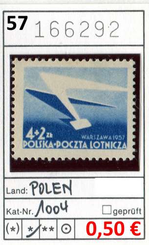 Pologne 1957 - Michel 1004 - * mh - 