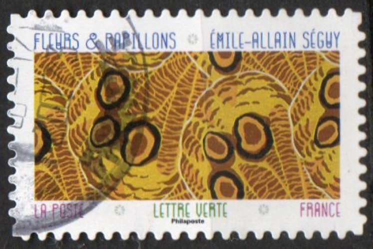 2023 - Adhésif YT N° 2285 - Fleurs et Papillons - Cachet rond
