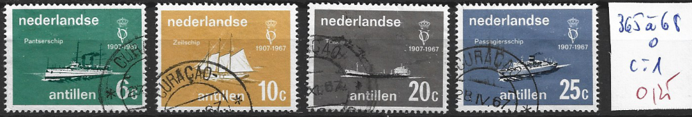 ANTILLES NEERLANDAISES 365 à 368 oblitérés côte 1 €