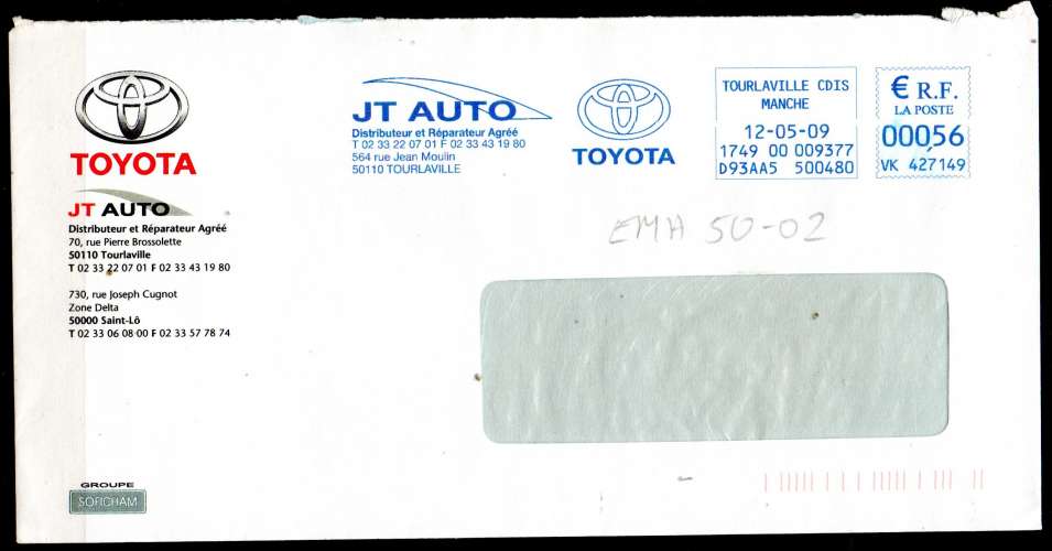 Dept 50 (Manche) TOURLAVILLE CDIS 2009 >EMA 0,56 TOYOTA