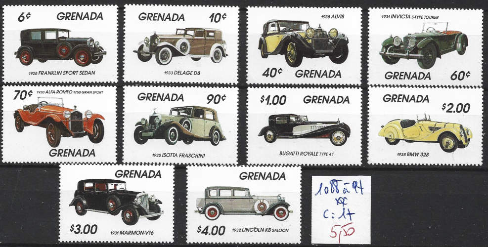 GRENADE 1088 à 1097 ** côte 17 €