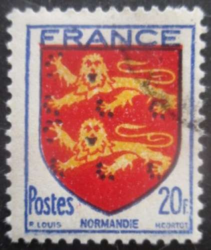 FRANCE N°605 Armoirie de Normandie oblitéré