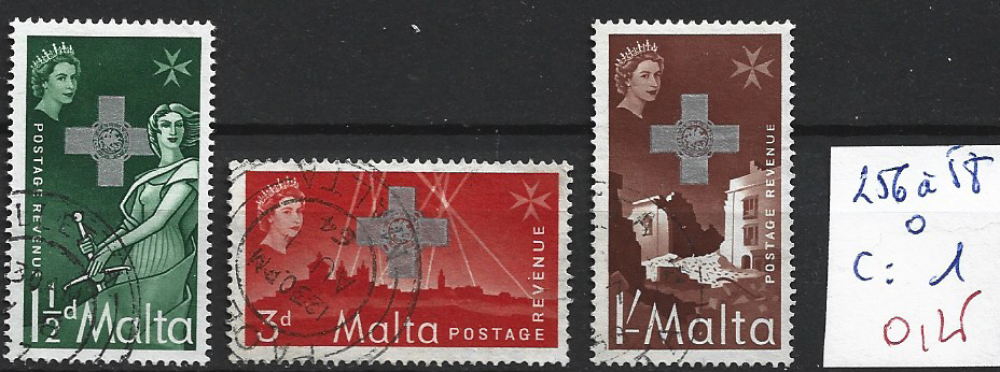 MALTE 256 à 258 oblitérés côte 1 € 