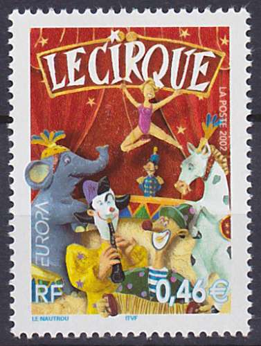 Timbre neuf ** n° 3466(Yvert) France 2002 - Europa, le cirque