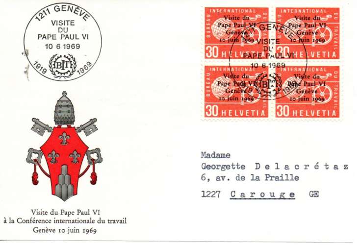 10-6-1969 Visite di Pape  Paul VI - Geneve