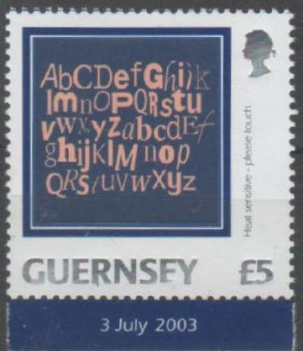 Alphabet/timbre, impression thermochromique, £5 (2003) - YT 993 **