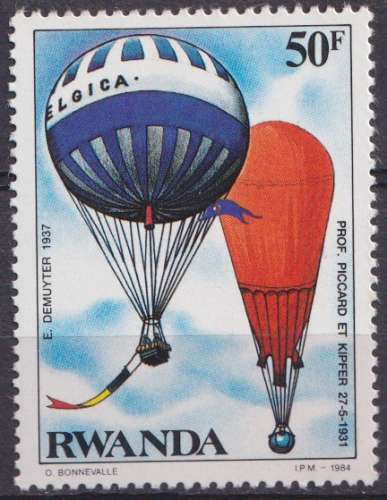 Rwanda 1984 Y&T 1146 neuf * sans gomme - Montgolfières 
