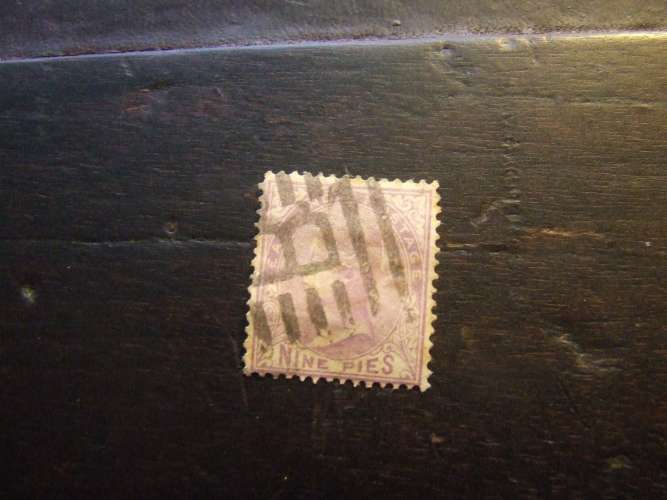 INDIA 1874 VITTORIA 9 p USATO