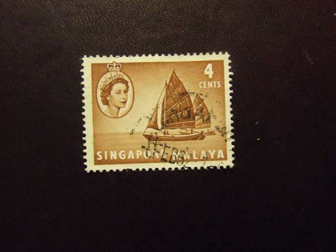SINGAPORE 1955 ELISABETTA 4 c USATO 