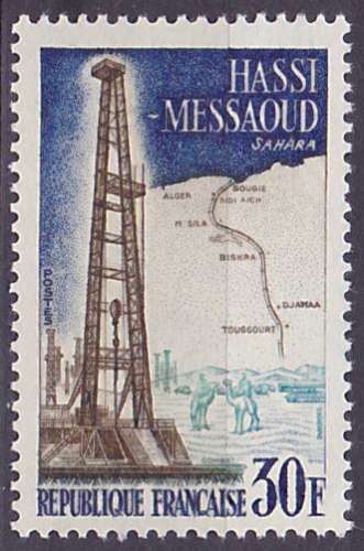 Timbre neuf ** n° 1205(Yvert) France 1959 - Hassi-Messaoud, Sahara