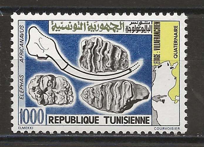 TUNISIE     ANNEE 1982 Y.T N°971 NEUF**  Fossiles