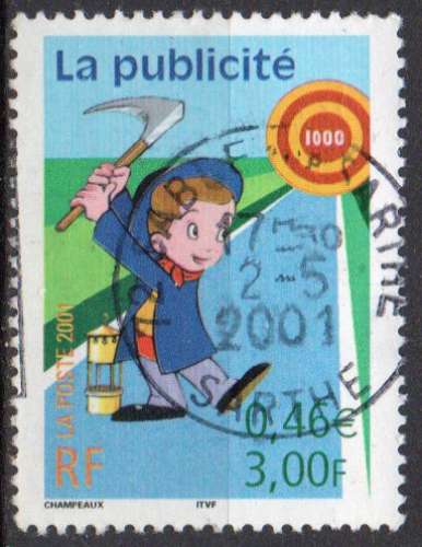 2001 - YT N° 3373 - La publicité - Cachet rond