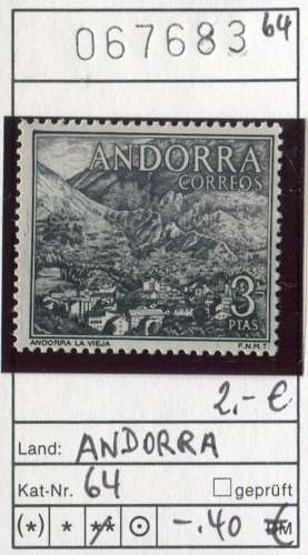 Andorre espagnols 1964 - Michel 64 - Yvert  - ** mnh neuf -