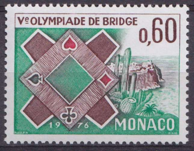 Monaco 1976 Y&T 1052 neuf ** - Olympiade de bridge 