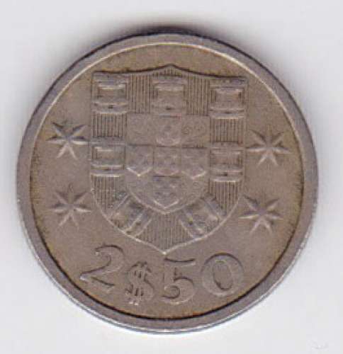 Pièce 2,5 Escudos Portugal 1974