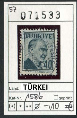 Turquie 1957 - Michel 1586 - oo oblit. - 