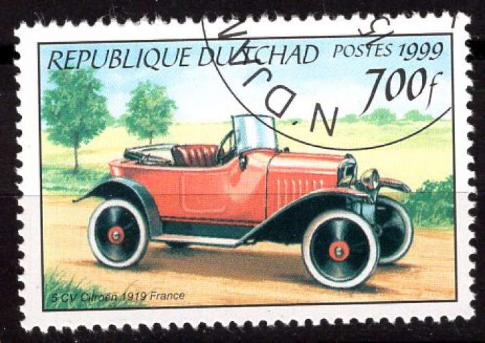 TCHAD 1999 VOITURE ANCIENNE LA 5 CV CITROEN  OBLITERE