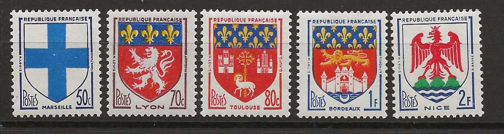FRANCE   ANNEE  1958 Y.T N°1180 à 1184  NEUF**