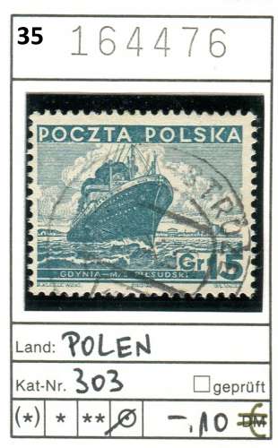 Pologne 1935 - Michel 303 - oo oblit. -