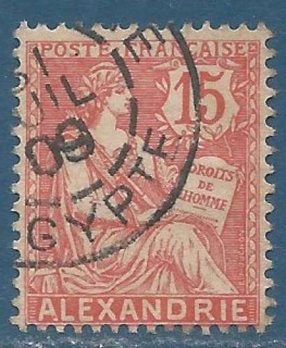 Alexandrie N°25 Mouchon 15c orange oblitéré