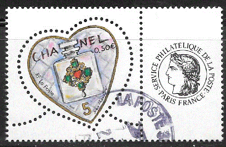 France - YT 3632A  obl   - Timbre personnalisé, coeur de Lagerfeld (2004)