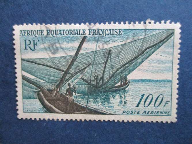 AEF y & t   poste aérienne 59 obl 1955