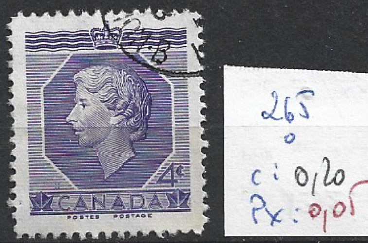 CANADA 265 oblitéré côte 0.20 €