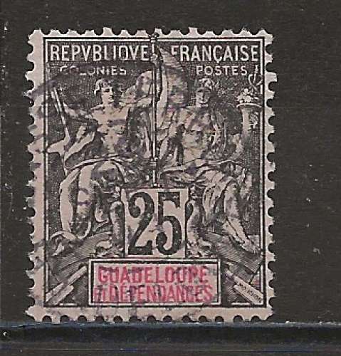 GUADELOUPE  COLONIE  ANNEE  1892 Y.TN°34 OBLI    