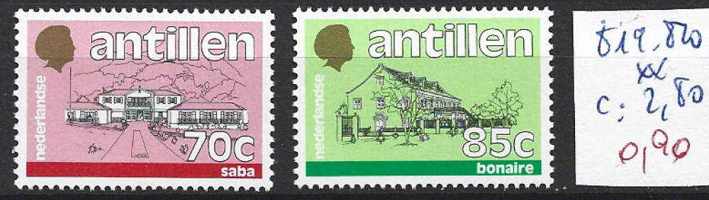 ANTILLES NEERLANDAISES 819-820 ** côte 2.80 €