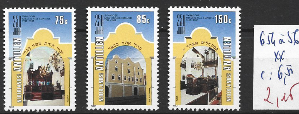 ANTILLES NEERLANDAISES 654 à 656 ** côte 6.50 €