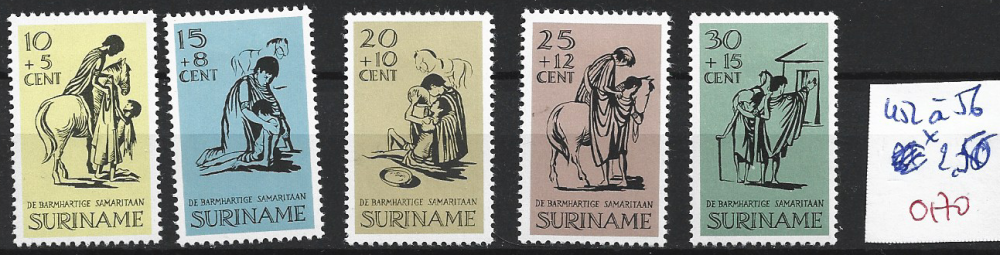 SURINAM 452 à 456 * côte 2.50 €