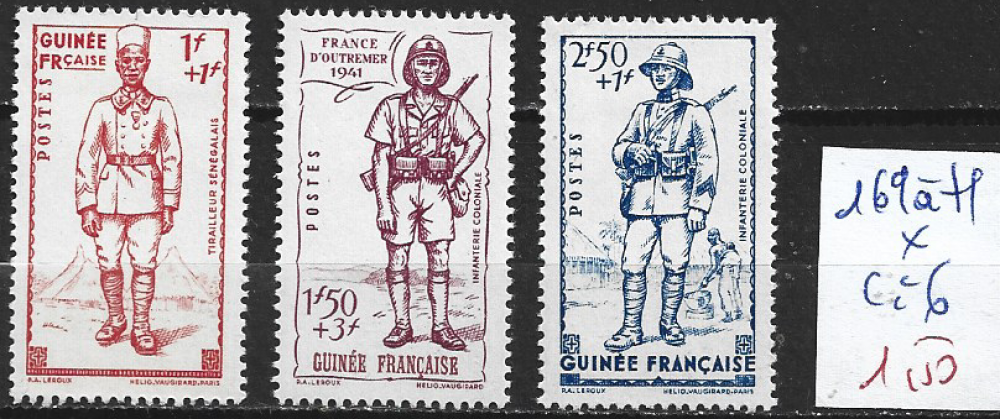 GUINEE FRANCAISE 169 à 170 * côte 6 €