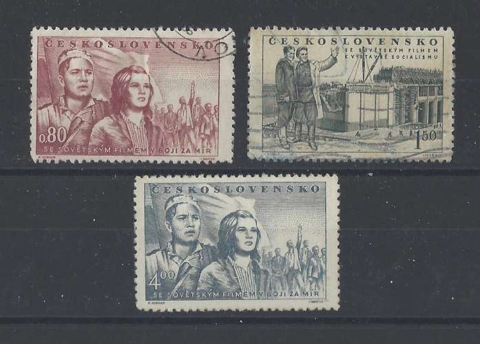 TCHECOSLOVAQUIE.   YT   n° 588/590    neuf */oblitéré   1951