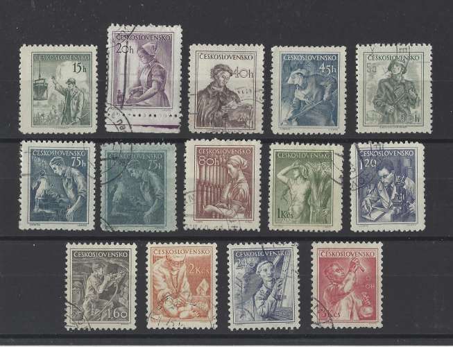 TCHECOSLOVAQUIE.   YT   n° 754A/764   neuf **/oblitéré   1954