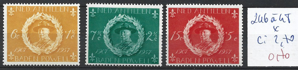 ANTILLES NEERLANDAISES 246 à 248 * côte 2.70 € 