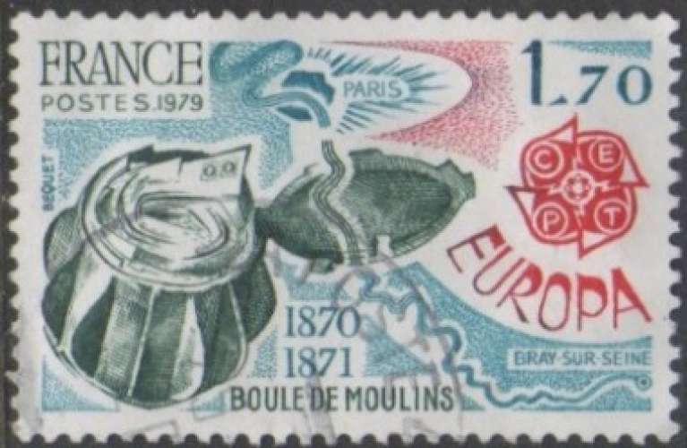 Europa: boule de Moulins (acheminement de courrier) (1979) - YT 2047 °