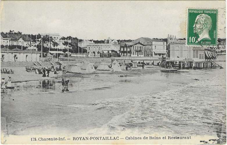 CPA - CHARENTE-MARITIME - ROYAN-PONTAILLAC, Cabines de Bains et Restaurant