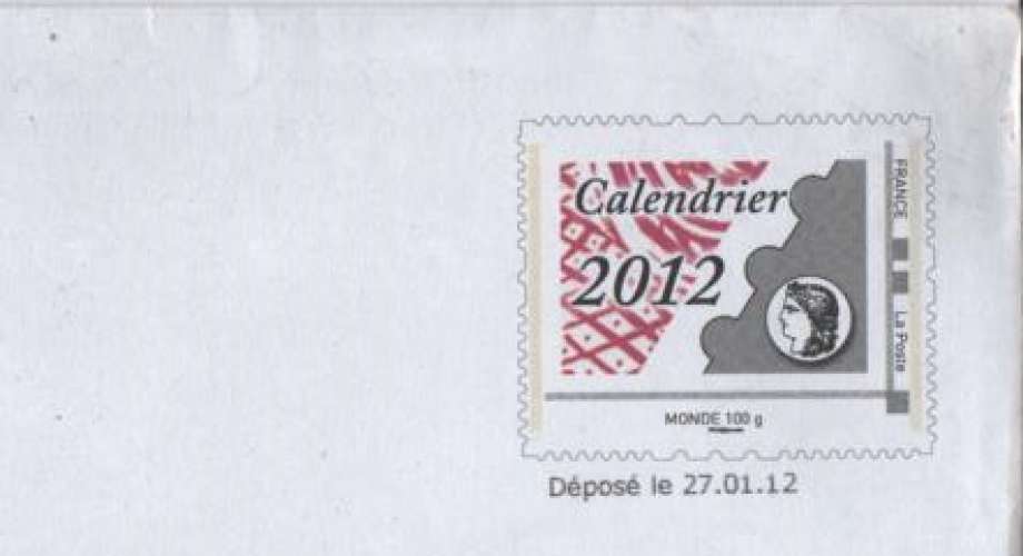 Entier Enveleloppe, Phil@poste, Calendrier 2012, 100g - YT EP °