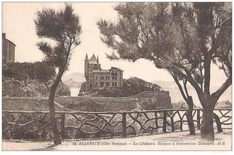 64 - Biarritz - Le château Basque à travers les tamaris