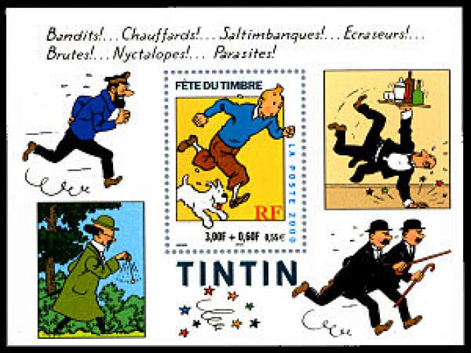 Bloc fête du timbre :Tintin (& Milou) (2000) - YT BF28 **