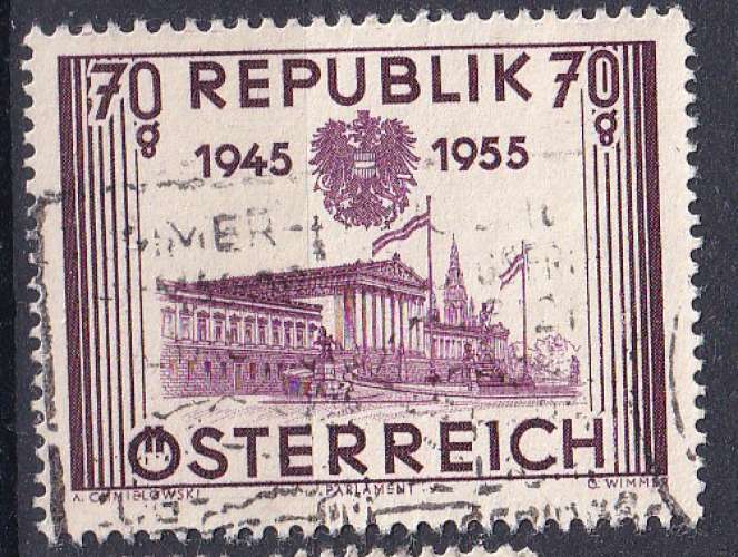 AUTRICHE - 1955 - Parlement - Yvert 845 Oblitéré