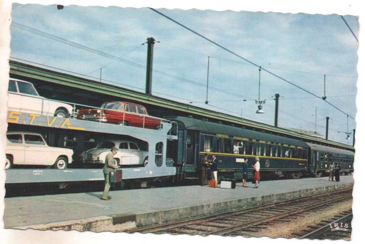 cpsm Train Autos Couchettes Chemins de Fer Français