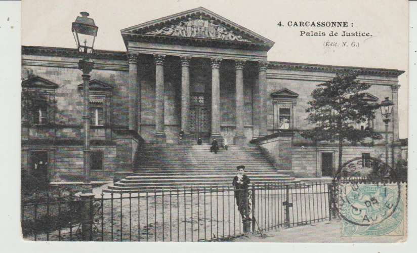 CPA CARCASSONNE (11) PALAIS DE JUSTICE - ANIMEE