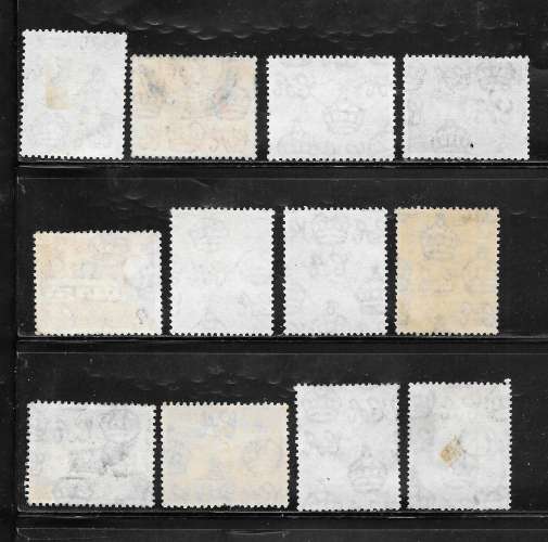 ADEN  12 timbres1953 entre n°48A/58A  lot  