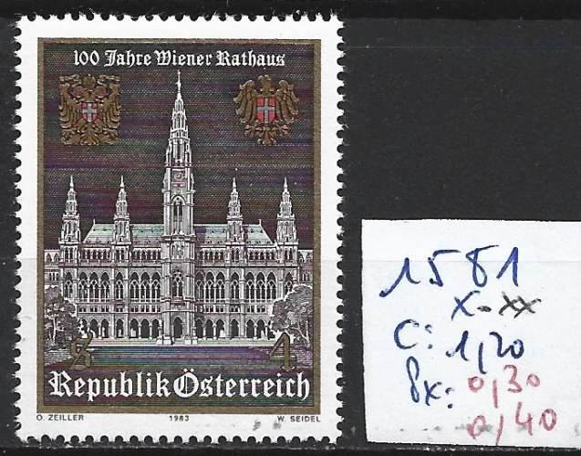 AUTRICHE 1581 ** côte 1.20 € 