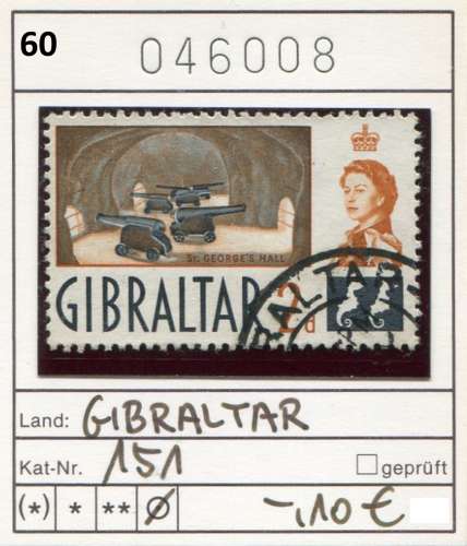 Gibraltar 1960 - Michel 151 - oo oblit.