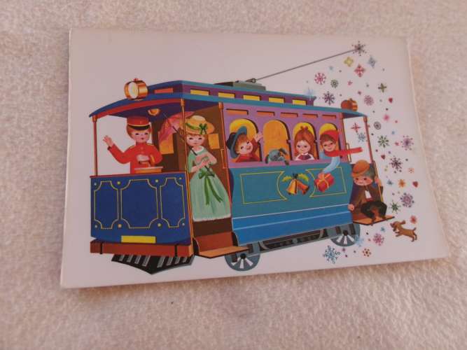 BELLE ILLUSTRATION...ENFANTS DANS UN TRAIN...